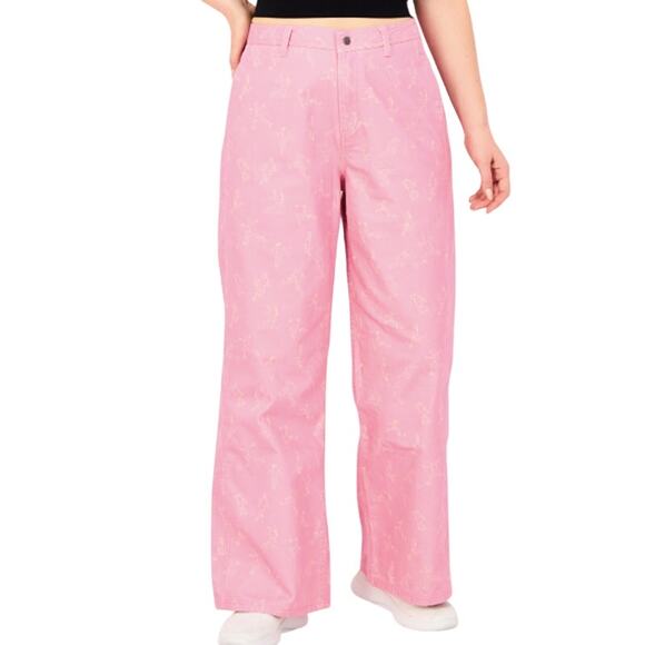 Puma x KidSuper Studios Pink Wide Leg Pants Women’s L Collab Streetwear - Picture 3 of 6